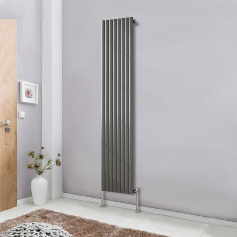 NRG Designer Radiator Oval Column Central Heating Anthracite Rads Vertical 1800x472mm Single (1/5)