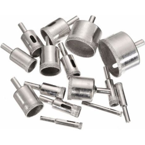 Lot de 15 forets à pierre en acier inoxydable pour percer marbre, verre, émeri - embouts incisifs pour ouverture de trous (1/5)