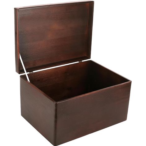 Aufbewahrungsbox Holz mit Deckel 40 x 30 x 24 cm – Braun (1/5)