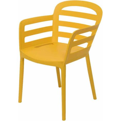 Silla apilable amarilla 55x60x79