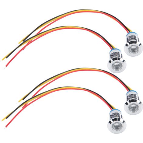 2 Pièces LED Lumineux Etanche 12mm 220V Rouge et Vert pour Tableau de Commande (1/5)