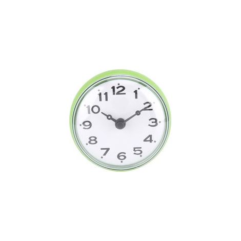 Espejo de pared impermeable con ventosa y reloj integrado para baño: diseño ecológico y moderno, sin necesidad de taladrar.
