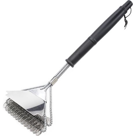 3-in-1 Grillreinigungsbürste mit Schaber, Edelstahlborsten für die schnelle und effiziente Reinigung aller Grillarten, (1/4)