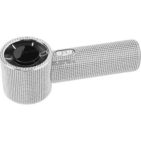Tragbarer Strass-Turboventilator, 199 einstellbare Geschwindigkeiten, USB-aufladbar, kleine tragbare Tasche mit Digitalanzeige für Outdoor-Camping, weiß. (1/5)