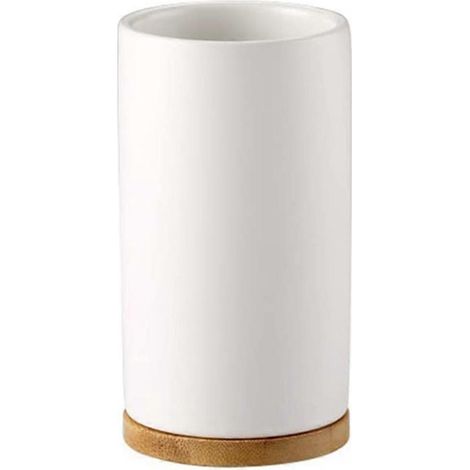 Gobelet en céramique 400 ml pour brosse à dents et dentifrice, gobelet de salle de bain, finition mate et créative -C (1/5)
