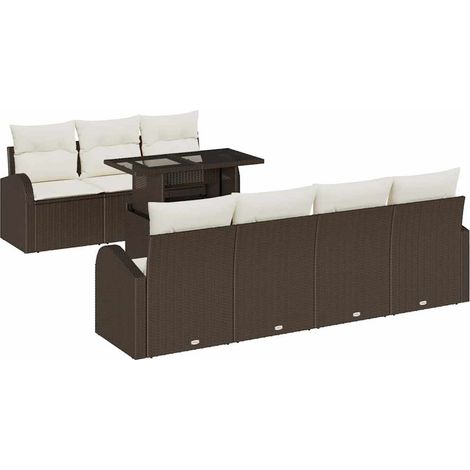 Maison Exclusive - Set Divano da Giardino 8 pcs Marrone Rattan in Polipropilene