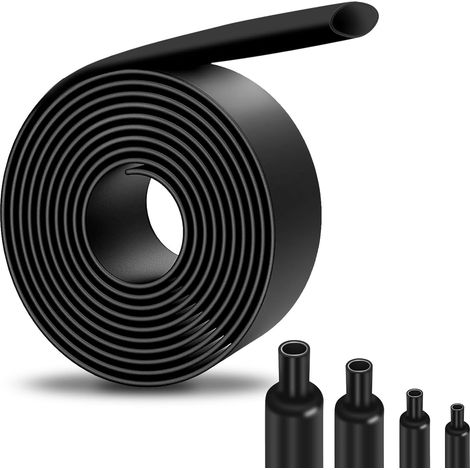 Guaina termorestringente 3:1, guaina termorestringente per isolamento elettrico da 2 m, guaina termorestringente per isolamento cavi, marcatura, riparazione (1/5)