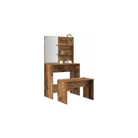 Ensemble de coiffeuse vieux bois bois d'ingénierie (1/5)