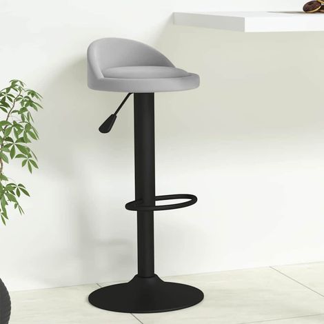 Tabouret de bar Tabouret Haut - Fauteuil de bar Gris clair Velours BV749509 - BonneVie (1/5)