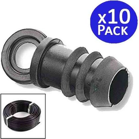 Set di 10 Tappo Irrigazione a Goccia 16mm  Tappo Tubo 16 mm  Tappo per Tubi Irrigazione a Goccia 16mm Nero