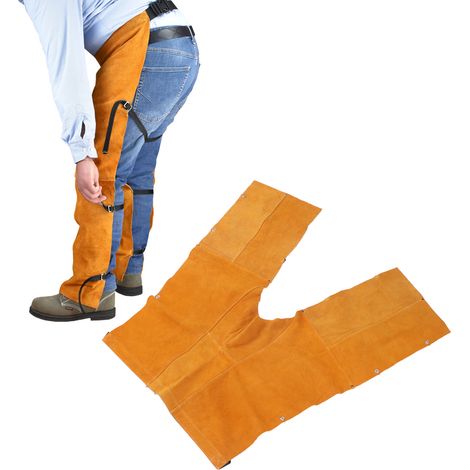 Tablier de Soudure en Cuir avec Jambes Fendues, Ajustable et Résistant au Feu - Équipement de Protection