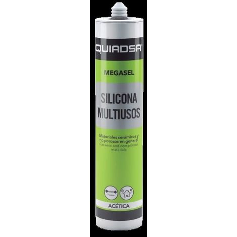 Sellador silicona acetica Multiusos Megasel Quiadsa Megasel  Blanco Cr de 280 ml. (1/3)