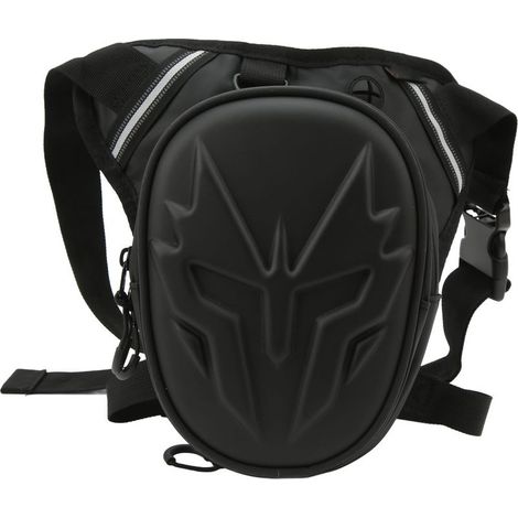 Sac de jambe de moto en PVC mat, pochette de chute, sacs de cuisses multifonctionnels pour l'extérieur noir (1/5)