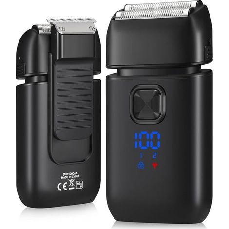 Tondeuse à barbe Professionnelle avec Ecran LED Sans Fil ,Autonomie 120 Min ,Rechargeable,Tondeuse Cheveux et Barbe,Noir