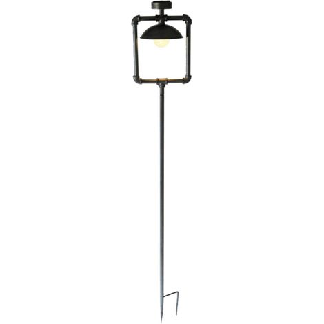 Außenleuchte Stehleuchte Gartenleuchte Dämmerungssensor Schwarz Metall H 158 cm (1/3)
