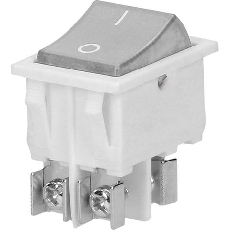 Interrupteur à Bascule Lumineux Blanc Bouton Neutre 230V Encastrable pour Tableau de Bord et Multiprise