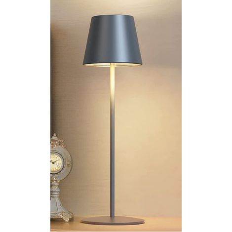 lampe de bureau-Lampe de table LED rechargeable sans fil Neoglint – Touche tactile, 3 couleurs de lumière, dimmable progressif – Pour chambre, bar, restaurant (1 lamp)