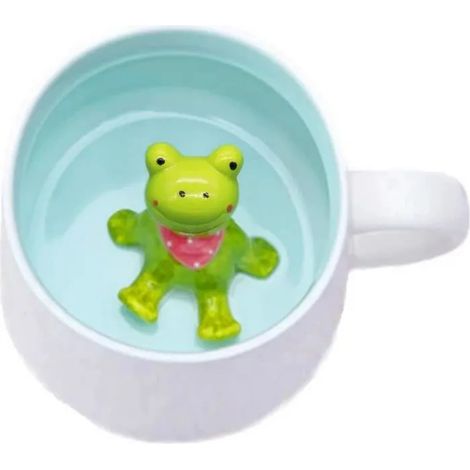 Tasse à Thé, 400ml Tasse en Céramique, Tasses à Café en form de Grenouille 3D, Cadeaux d'Anniversaire, Noël pour Enfants, Amis (1/4)