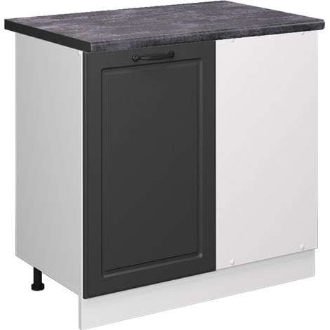 Eckunterschrank R-Line, Anthrazit Landhaus, 86 cm, AP Anthrazit, Vicco