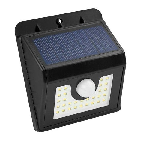Aplique LED Solar con Sensor Negro 4W Fría Matel (1/2)