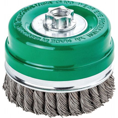 Cepillo taza con abrazadera alambre inox, trenzado 484817  Lessmann (1/4)
