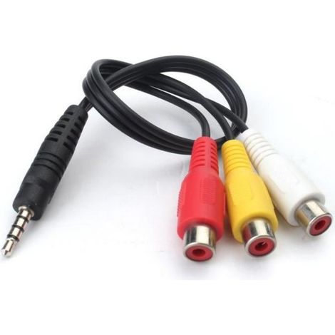 3.5mm Mini AV Mâle à 3RCA Female Audio Vidéo Stéréo Câble Cordon Jack Adaptateur