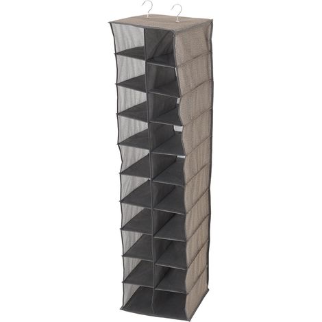 Grey 20 Compartments Non Woven Hanging Organizer for Shoes (1/4)