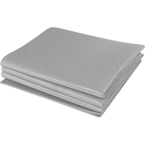 Tapis de yoga pliable pour la maison et les voyages, tapis de yoga épais, écologique et antidérapant en TPE avec sac de rangement, tapis de yoga portable pour la salle de sport à domicile - Gris (1/5)