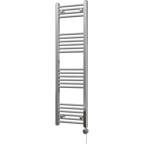 Zennor - Chrome Electric Towel Rail H1400mm x W400mm Straight 300w Thermostatic (1/3)