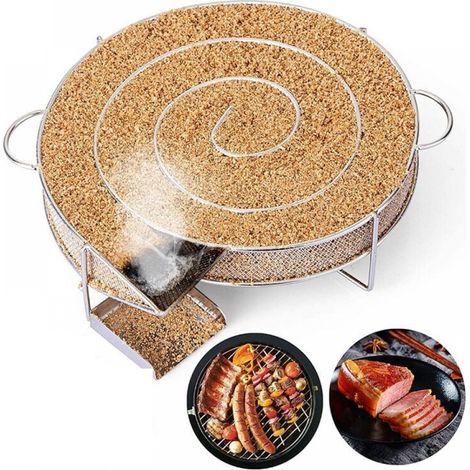 1 PC-Kaltraucherzeuger für Smoker Smoker Fish BBQ Grill, Outdoor BBQ BBQ Smoker Mesh Basket Wood Chip Storage Smoker Box