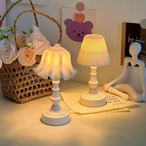 2 petites lampes de table rétro ACKERMAN, style français, lampes de chevet minimalistes haut de gamme (1/4)