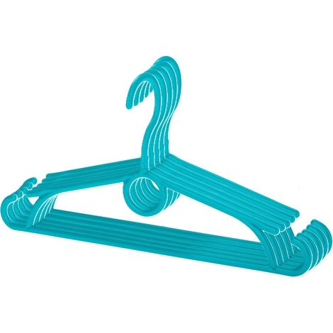 Conjunto de percheros giratorios para ropa infantil LOGAN 5 piezas con barra para pantalones y faldas azul (1/2)