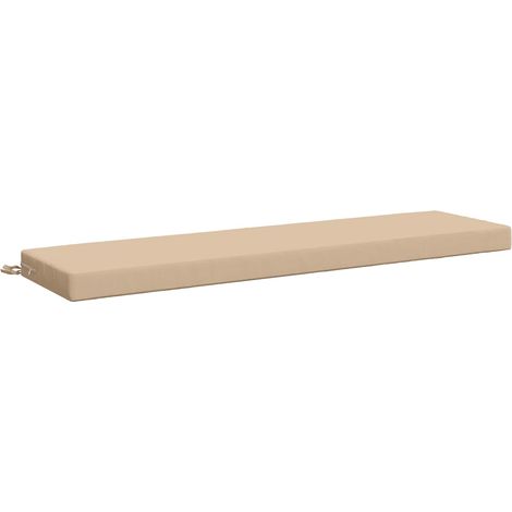 Bench Cushion SOEST 100% Polyester Cream 160 x 40 x 8 cm vidaXL