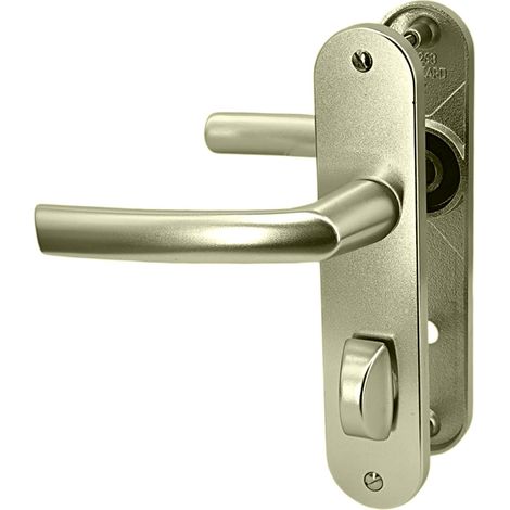 Poignées porte blindée aluminium Ensemble Osmose Bricard condamnation bouton salle de bain 190 mm (1/5)