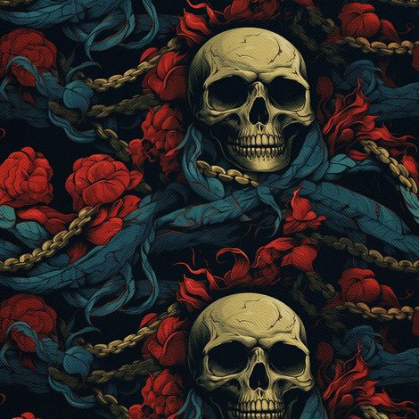 Tela decorativa para exteriores Oxford - Motivo de calavera I DX4097 (1/5)