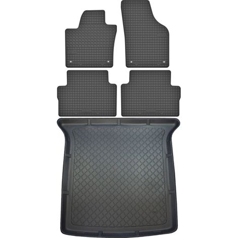 Ensemble de tapis de sol en caoutchouc pour Seat Alhambra II VAN (septembre 2010-2020) + tapis de coffre (1/5)