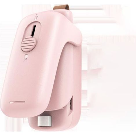 Scelleuse de sacs miniature rose monobloc, scelleuse sous vide et coupe-sacs (1/5)