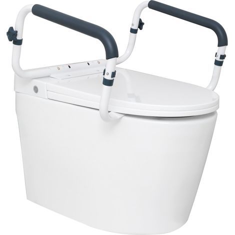 Barre d'Appui pour WC Largeur Réglable 410-510 mm Cadre Toilette Sécurisé en Acier Charge 136 kg Installation Facile pour Sécurité des Handicapés Femmes Enceintes Personnes Âgées Salle de Bain (1/5)