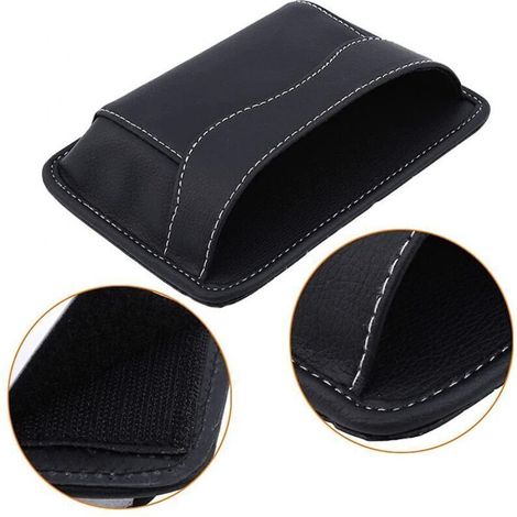 Organisateur latéral pour siège auto – Boîte de rangement compacte en tissu résistant, 28 × 15 × 12 cm, noir, lot de 2 (1/3)