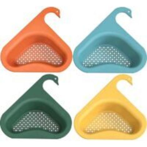 Lot de 4 passoires d'évier en forme de cygne, égouttoir triangulaire pour fruits, légumes, déchets et restes (1/5)