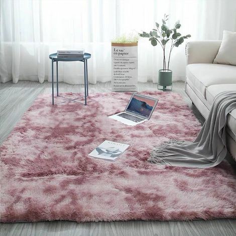 160x230cm Fluffy Shaggy Soft Rug Living Room Bedroom Floor Mat Pink (1/4)