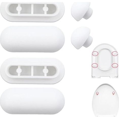 BUNTHAUS Coussin de siège de toilette, coussinet en caoutchouc absorbant, amortisseur de choc pour siège de toilette, facile à installer. (1/5)