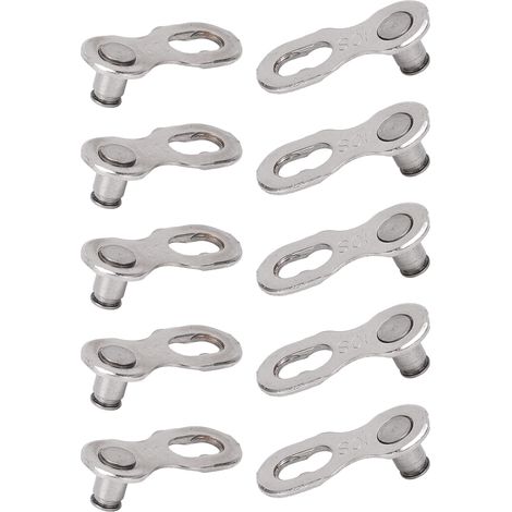 CANSUCC Lot de 5 paires de connecteurs de maillons de chaîne de vélo, boucle à dégagement rapide résistante, 10 pièces (1/5)