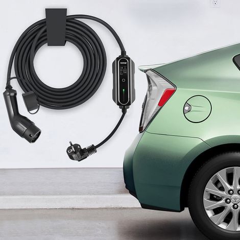 Mophorn Tragbares EV-Ladegerät von , Typ 2, 13 A, Ladegerät für Elektrofahrzeuge mit 10 Meter langem 3-poligem UK-Steckerkabel, Digitalanzeige, 3 kW wasserdicht, IEC 62196-2-Standard (1/5)