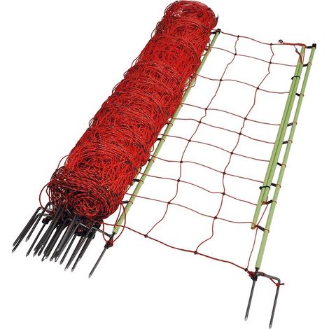 EuroNetz Gallagher arancio per lupo con collegamento più /- altezza 120 cm doppia punta con 14 picchetti lunghezza 50m