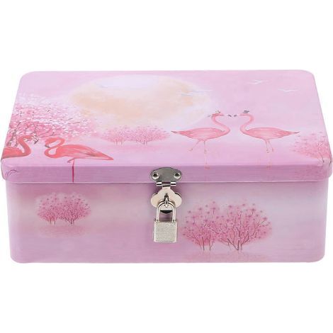 Coffret cadeau multifonctionnel avec serrure, en tôle, style classique vintage.-24.50X18.00X8.50CM (1/4)
