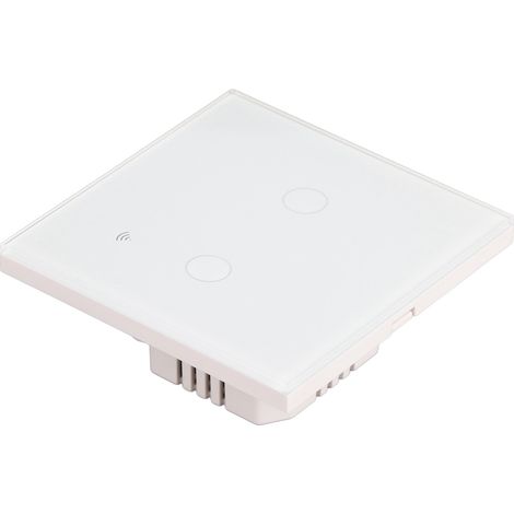 Intelligenter Schalter mit Sprachfernbedienung für mehrere Benutzer, 2-fach WLAN-Einzelschalter, Weiß, AC110–240 V (1/5)
