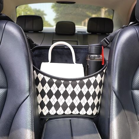 Borsa portaoggetti per il sedile centrale dell'auto - Borsa da appendere per l'auto - Borsa a rete per il seggiolino auto - Borsa portaoggetti per lo schienale del seggiolino auto (1/3)