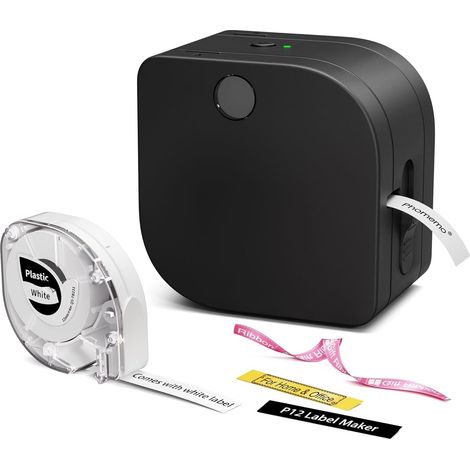Étiqueteuse Bluetooth P12 avec ruban, petite imprimante portable à transfert thermique, étiqueteuse à modèles multiples pour la maison, le bureau, l'école et l'emballage cadeau (1/5)