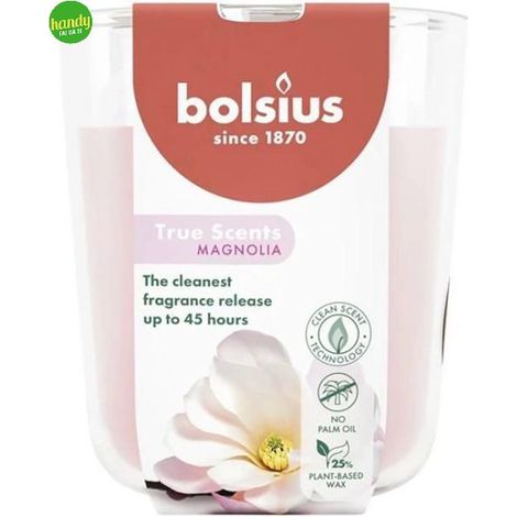 Candela vetro True Scents Magnolia Bolsius
